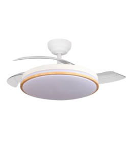 Ventilador Dc Relampago Función Verano-Invierno 60w Blanco 3 Aspas 107d 6980lm 3500-4000-6500k Remoto y Temporizador